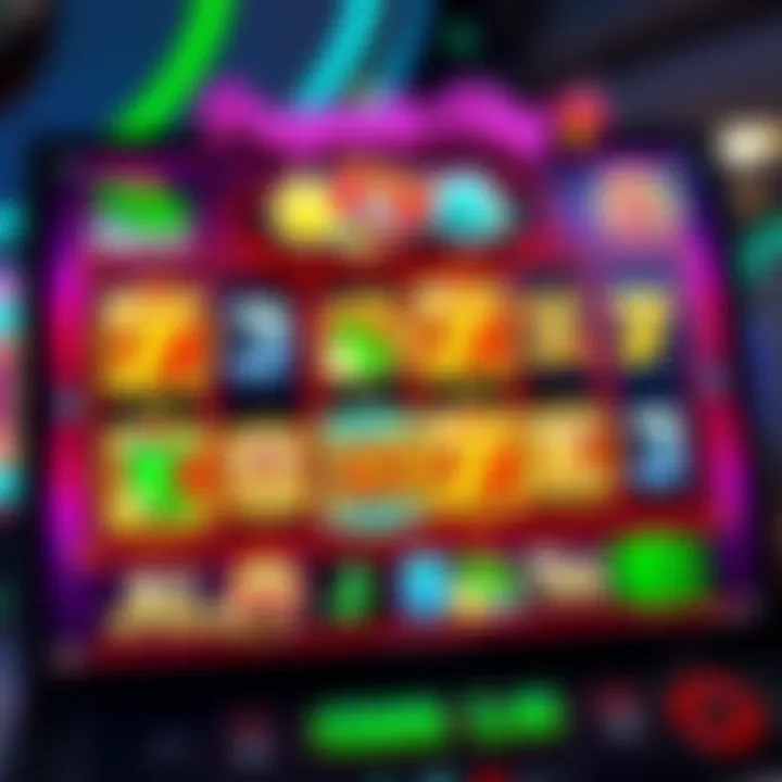 Colorful Pragmatic Play slot interface with vibrant symbols and paylines displayed