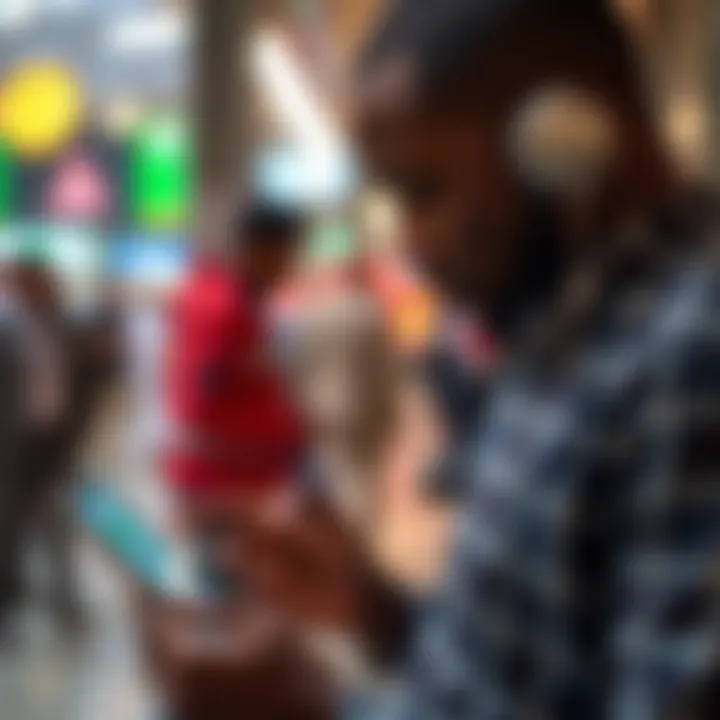 Illustration of a Nigerian bettor checking transaction status on Yipeebet platform