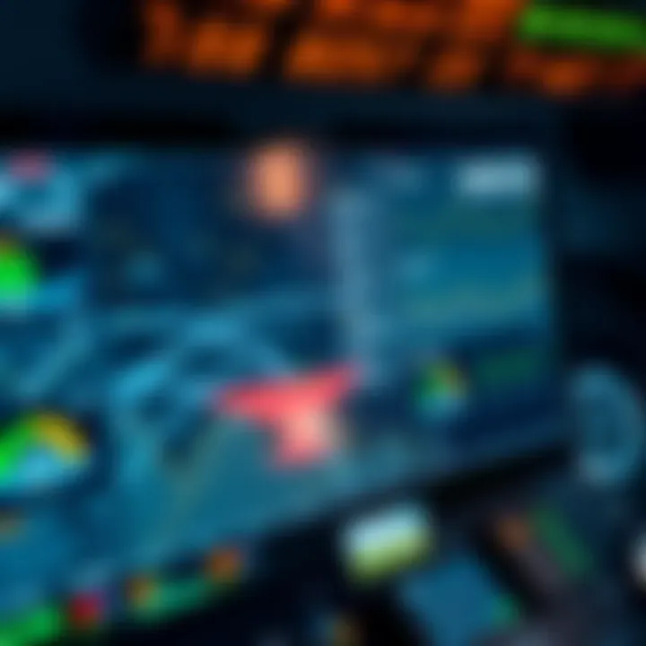 Digital interface displaying real-time flight prediction data with aviation maps and statistics