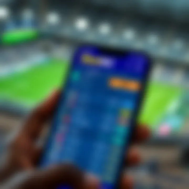 Digital interface displaying live sports betting odds on a smartphone screen