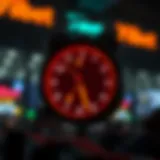 Illustration of a digital clock with currency symbols representing withdrawal time awareness