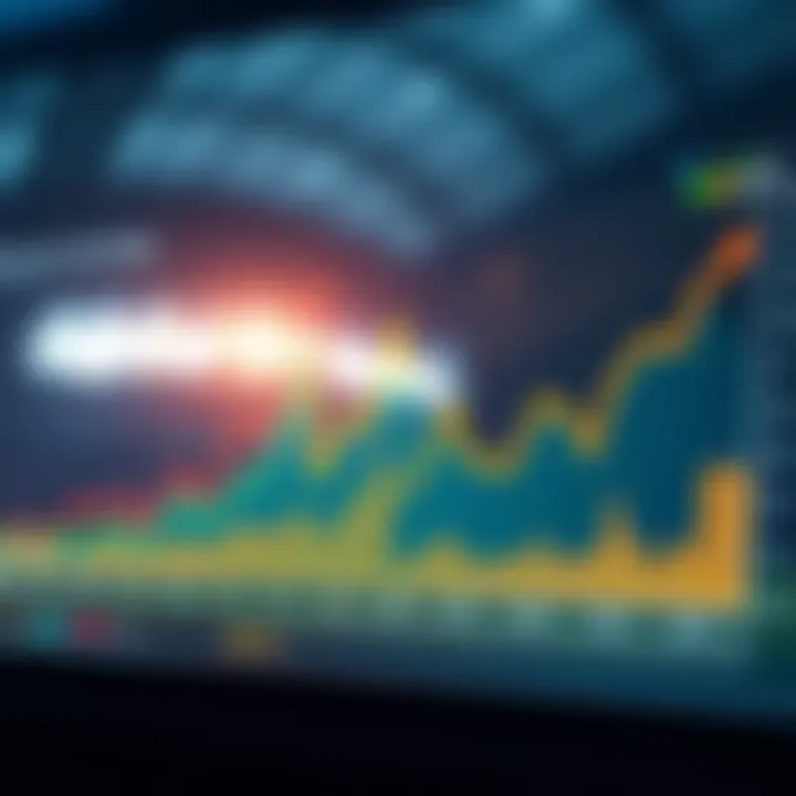 Graph showing data trends and virtual sports prediction analysis