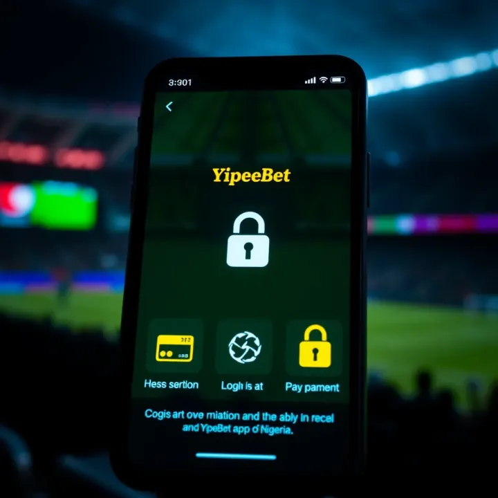 Secure Registration and Payment Features on YipeeBet App for Nigerian Users Illustration showing secure login and payment icons for YipeeBet app users in Nigeria